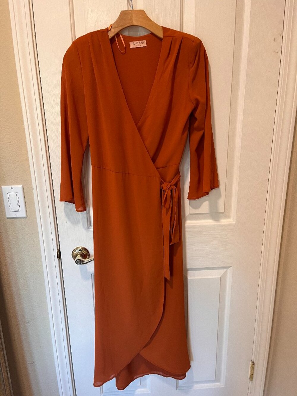 Sexy Burnt Orange Wrap Dress